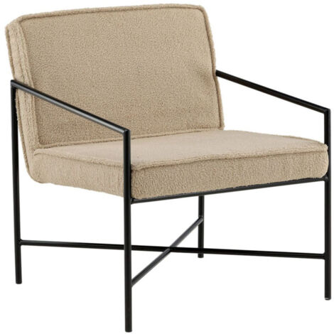 Fauteuil Design Bouclette "Rakel" 78cm Beige (1/5)