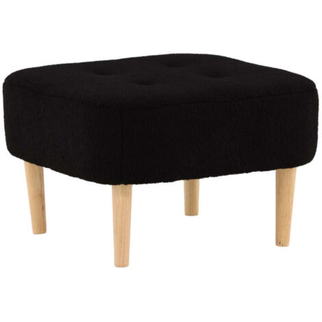 Pouf Déco en Tissu "Salina" 59cm Noir (1/5)