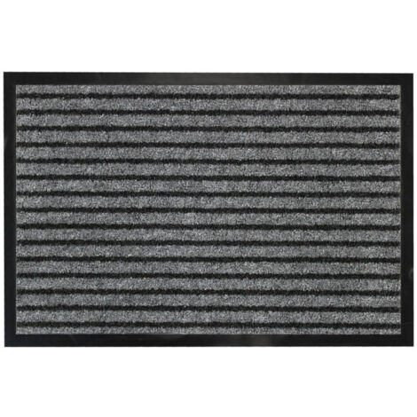 Tapis d'Entrée Anti-Poussière "Toscan" 40x60cm Noir & Gris (1/4)
