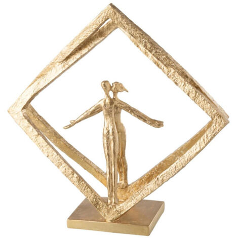 Statuette Couple Fenêtre "Brady" 44cm Or (1/2)