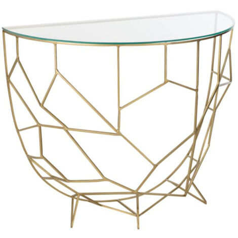 Console Design en Verre "Moza" 90cm Or (1/5)