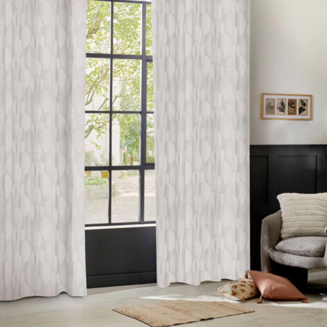 Rideau Jacquard à Œillets "Wimbi" 140x260cm Beige Lin (1/3)