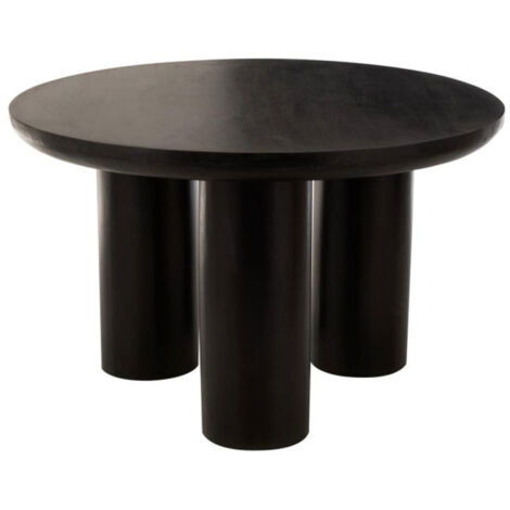 Table à Manger Trio en Bois "Cave" 120cm Noir (1/5)