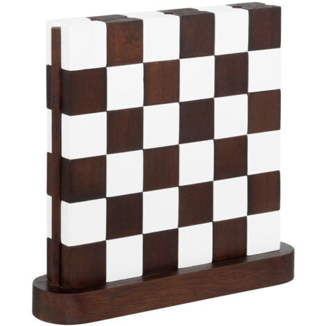 Damier Déco en Bois "Twisted Lime" 28cm Marron
