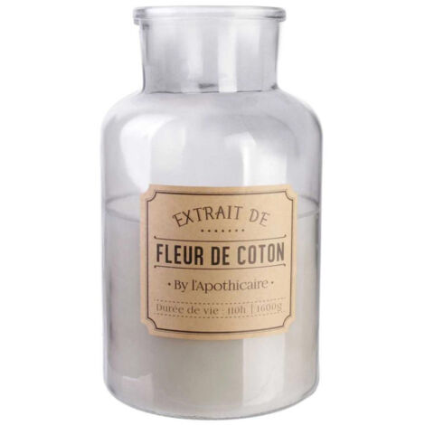 Bougie Parfumée Déco "Apothicaire" 1600g Fleur de Coton (1/4)