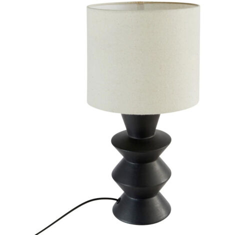 Lampe à Poser en Céramique "Yulia" 40cm Noir (1/4)