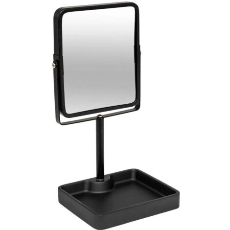 Miroir Pivotant sur Pied "Glass" 30cm Noir (1/3)