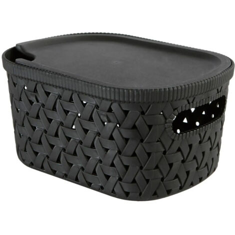Boîte de Rangement Tressée "Tressy" 2,3L Noir (1/2)