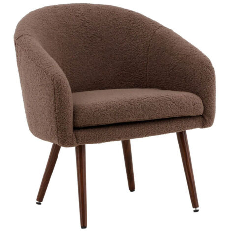 Fauteuil Design Bouclette "Wanda" 75cm Marron (1/5)