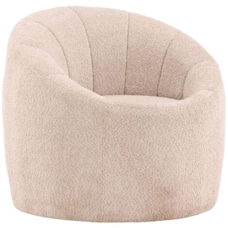 Pouf Rond Design "Warren" 80cm Beige (1/5)