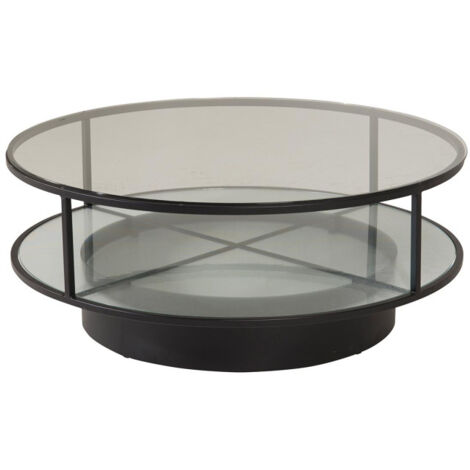 Table Basse Design en Verre "Falsterbo" 100cm Noir (1/5)
