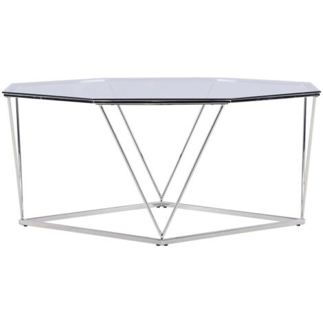 Table Basse Design en Verre "Osterlen" 100cm Argent (1/5)