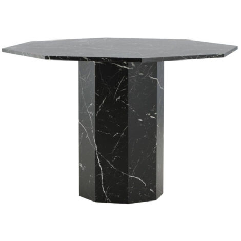 Table à Manger Octogonale "Marbs" 110cm Noir (1/5)