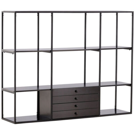 Étagère Design 4 Niveaux "Amaraillo" 150cm Noir (1/5)