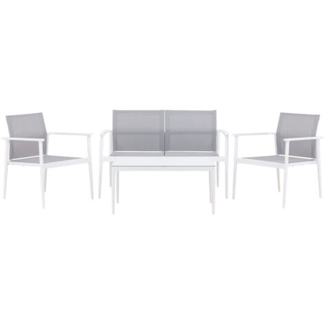 Salon de Jardin "Break" 105cm Blanc (1/5)