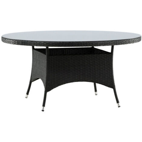 Table de Jardin Ronde "Volta" 150cm Noir (1/5)