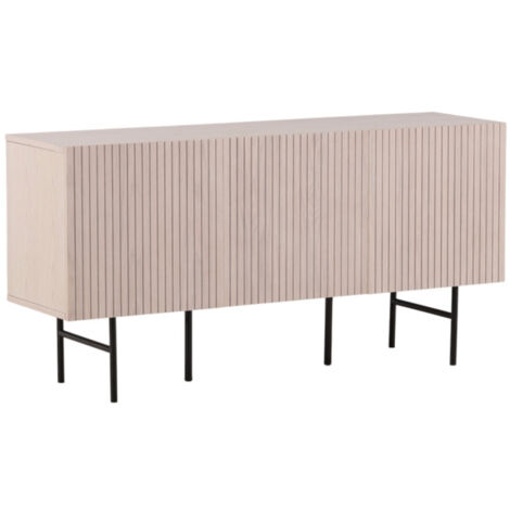 Bahut Design Nervuré "Bjorkon" 150cm Naturel (1/5)