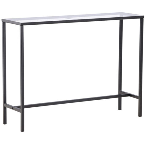 Console Design en Verre "Dipp" 100cm Noir & Transparent (1/5)