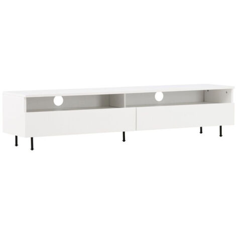 Meuble TV 2 Tiroirs "Navarra" 180cm Blanc (1/5)