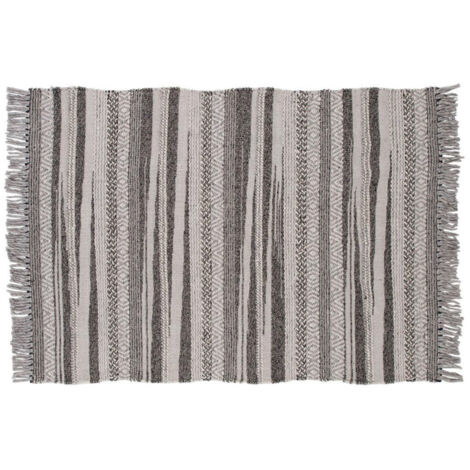 Tapis Déco en Laine "Alwar" 170x240cm Gris Foncé (1/5)