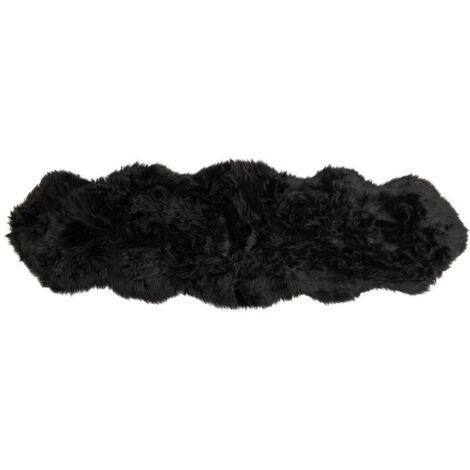 Tapis Imitation Fourrure "Katy" 55x180cm Noir (1/5)