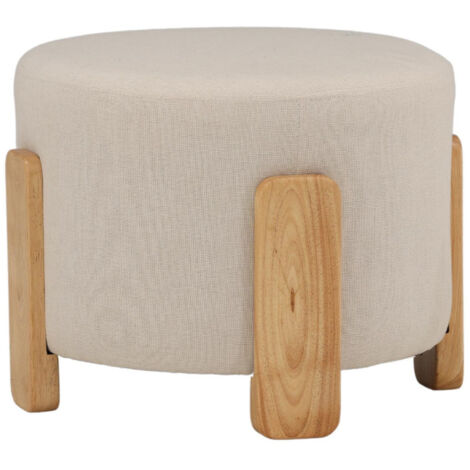 Pouf Design en Tissu "Coffey" 52cm Naturel (1/5)
