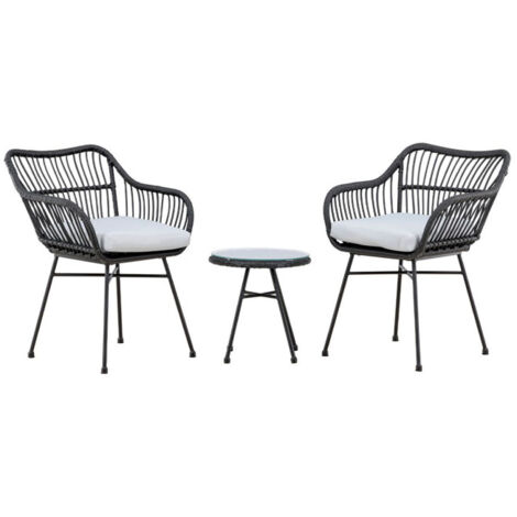 Salon de Jardin "Viga" 81cm Noir (1/5)