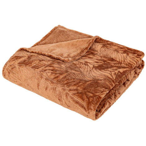 Plaid Déco Flanelle "Ryo" 180x230cm Terracotta (1/4)
