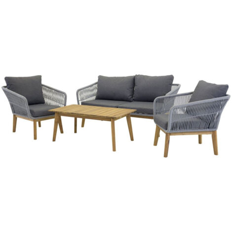 Salon de Jardin en Bois "Chania" 164cm Gris (1/5)