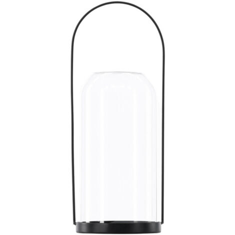 Lanterne Design en Verre "Flora" 35cm Noir (1/5)