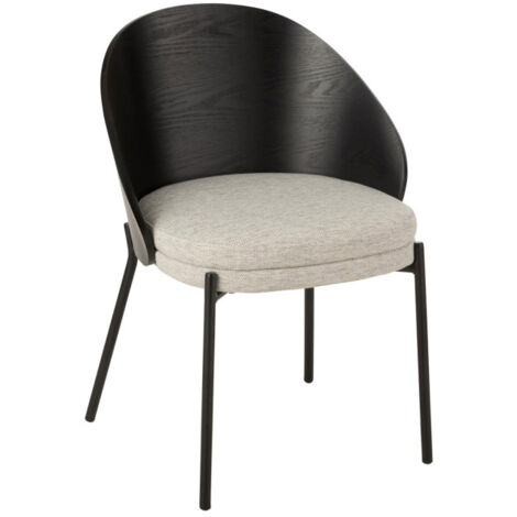 Chaise Design "Lone" 74cm Noir & Gris (1/5)