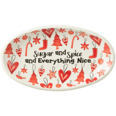 Assiette de Présentation de Noël "Bakery" 55cm Rouge (1/4)