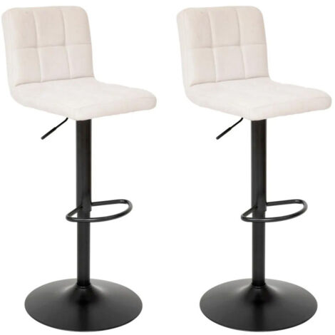 Lot de 2 Chaises de Bar Ajustable "Delek" 104cm Beige (1/5)