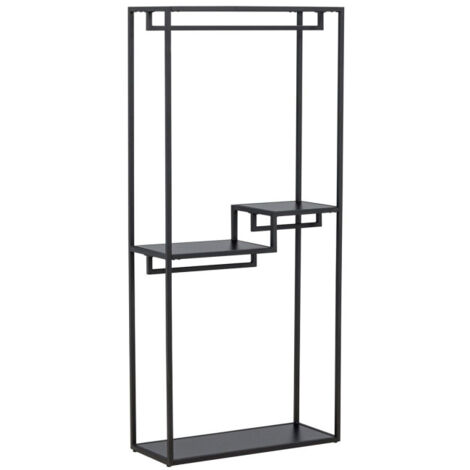 Portant à Vêtements en Métal "Staal" 188cm Noir (1/5)