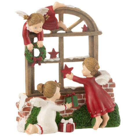 Déco de Noël à LED "Anges & Fenêtre" 20cm Multicolore (1/3)