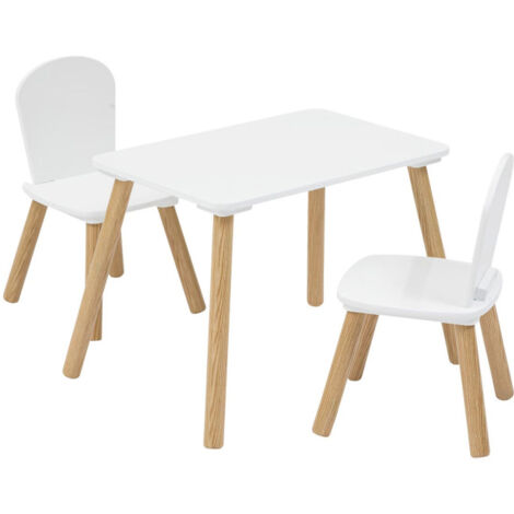 Table Enfant & 2 Chaises "Alex" 58cm Blanc (1/5)