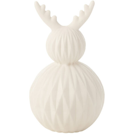 Lampe à Poser LED en Porcelaine "Renne" 23cm Blanc (1/5)