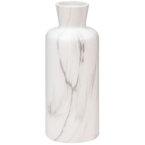Vase Déco Effet Marbre "Soa" 30cm Blanc (1/2)