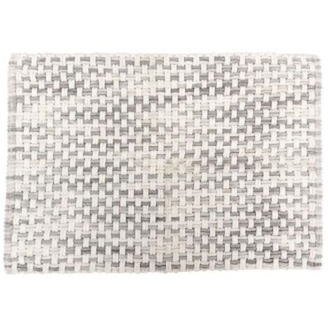 Tapis de Bain Tressé en Coton "Dégradé" 50x75cm Gris (1/3)