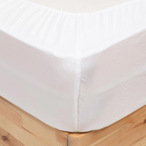Drap Housse en Microfibre "Priscia" 160x200cm Blanc (1/2)
