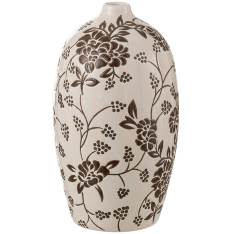 Vase Déco en Porcelaine "Zen" 24cm Noir & Blanc (1/4)