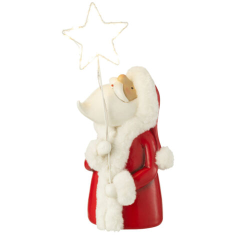 Père Noël à LED "Étoile" 35cm Rouge (1/5)
