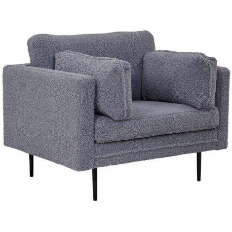 Fauteuil Design Bouclette "Boom" 110cm Gris Foncé (1/5)
