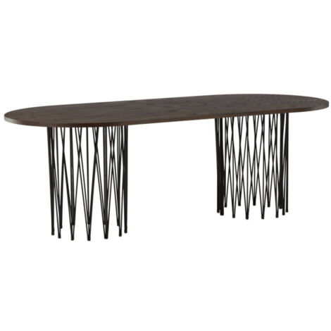 Table à Manger Design "Stone" 220cm Marron (1/5)