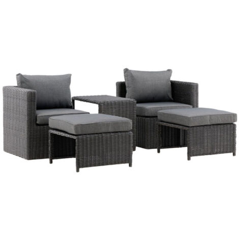 Salon de Jardin "Quad" 66cm Noir (1/5)