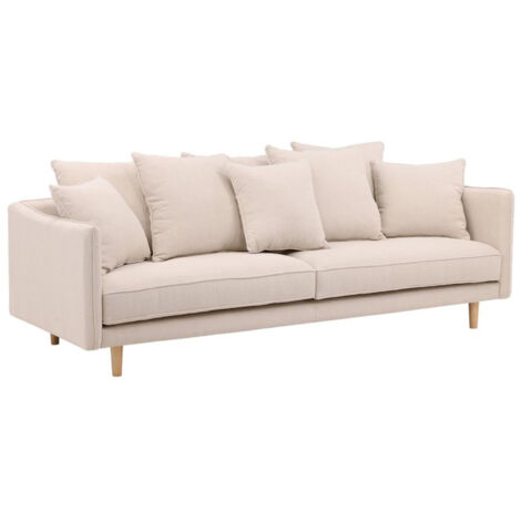 Canapé Droit 3 Places "Segelskaren" 240cm Beige (1/5)