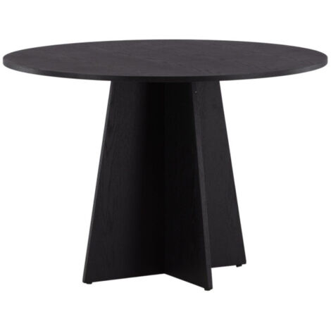 Table à Manger Ronde "Bootcut" 110cm Noir (1/5)