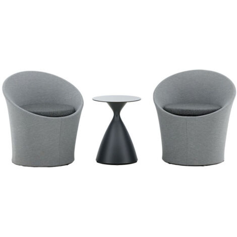 Salon de Jardin Design "Spoga" 73cm Gris & Noir (1/5)