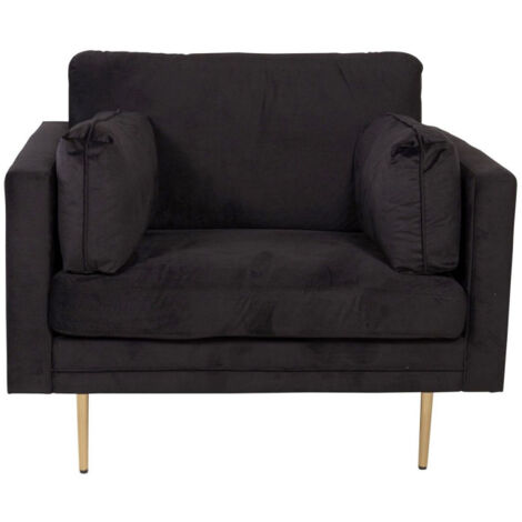 Fauteuil Design en Velours "Boom" 110cm Noir & Or (1/5)