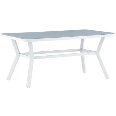 Table de Jardin "Virya" 160cm Blanc & Gris (1/5)